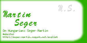 martin seger business card